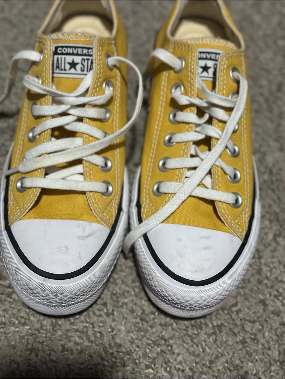 Converse Chuck Taylor All Star Low Top Sneakers in Yellow and White